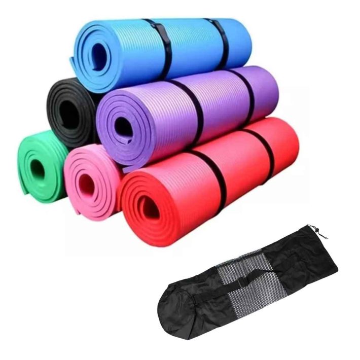 Mat De Yoga 10mm Alfombra Pilates Con Bolso Ejercicio