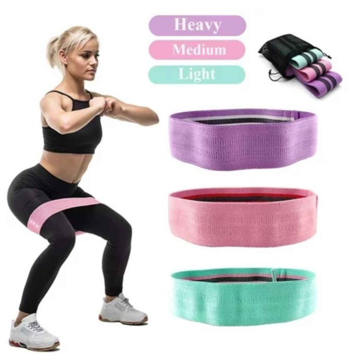 Bandas Elástica De Tela Entrenamiento Set 3 Banda Resistente