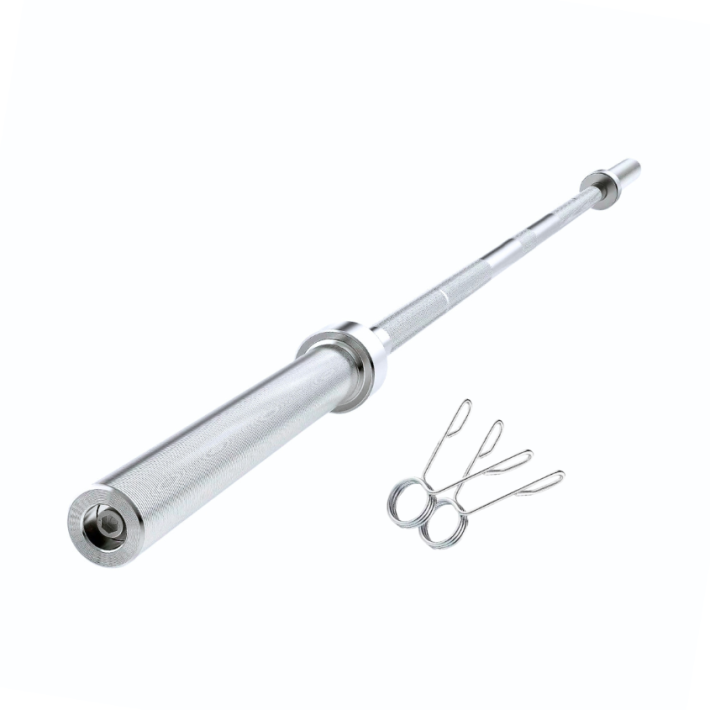 Barra Recta Olímpica 220cmx50mm 15kg en Acero Cromado