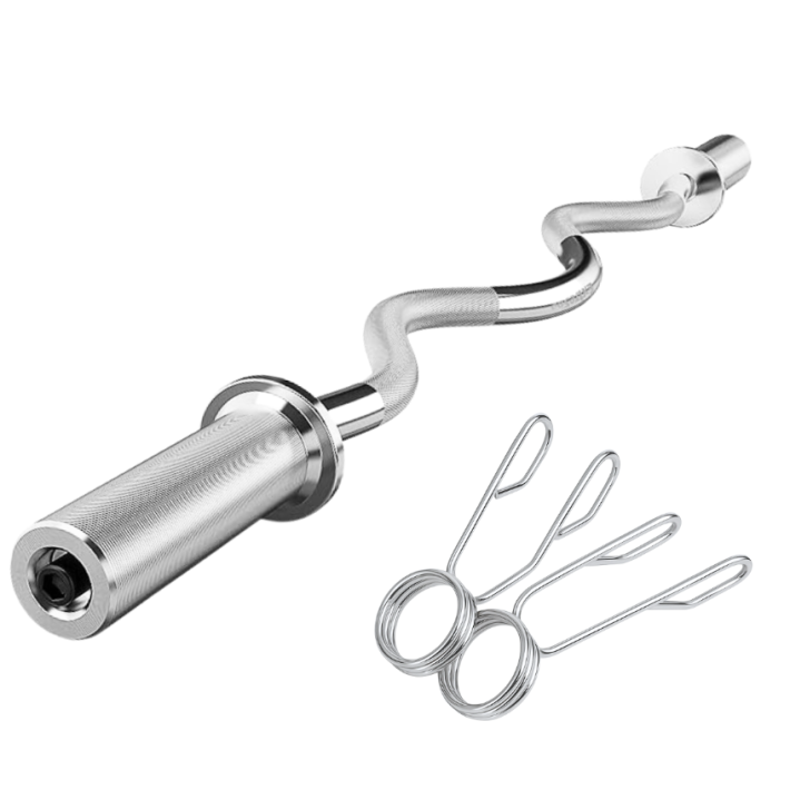 Barra Z Olímpica de 120cmx50mm 6kg en Acero Cromado