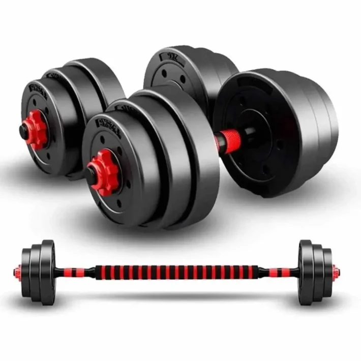 Set De Mancuernas Unibles De 30kg Con Barra De Extensión