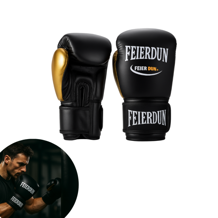 Guantes De Boxeo 10oz Negro-dorado Único Negro-dorado