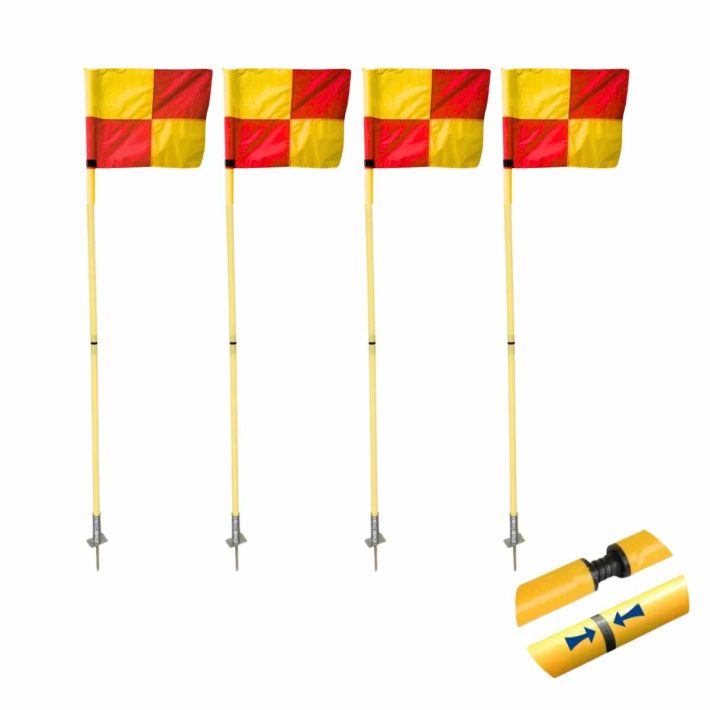 Pack x4 Banderines de Córner con Bastón Slalom 1,50 m – Enroscable con Estaca