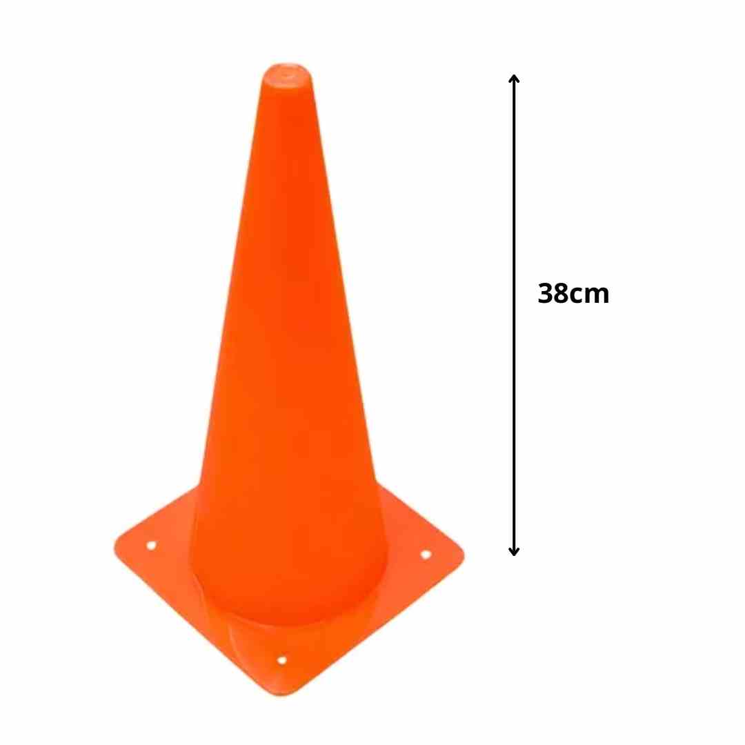 Pack 10 Conos Naranja de 38 cm para Entrenamiento Deportivo y Señalización - Imagen 3