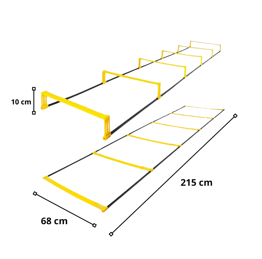 Escalera y Valla De Salto Fija De Entrenamiento 2en1 Multiuso - Imagen 2