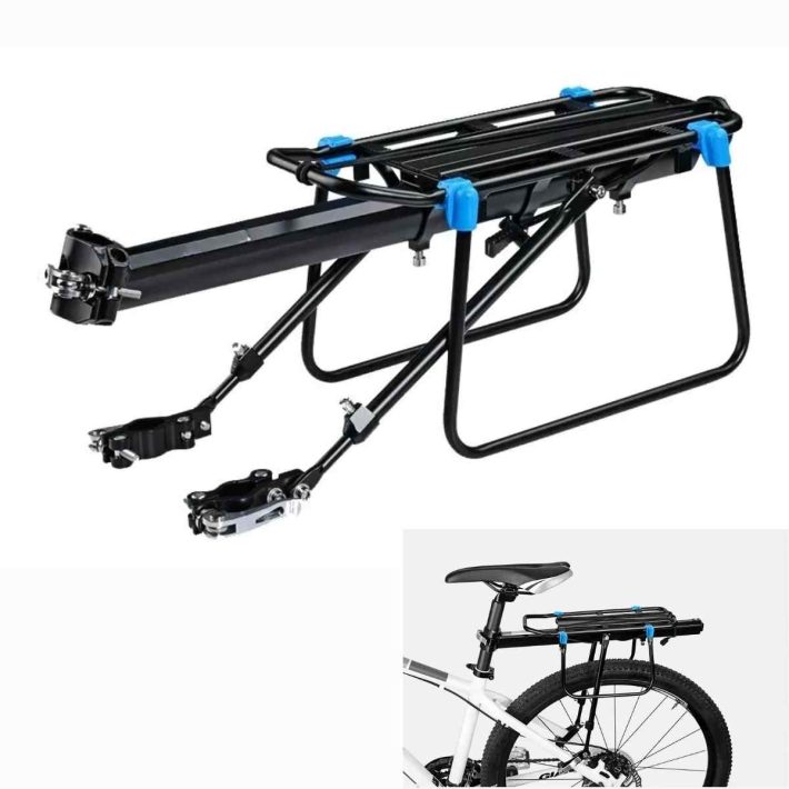 Parrilla Trasera para Bicicleta con Correas Elásticas y Reflector