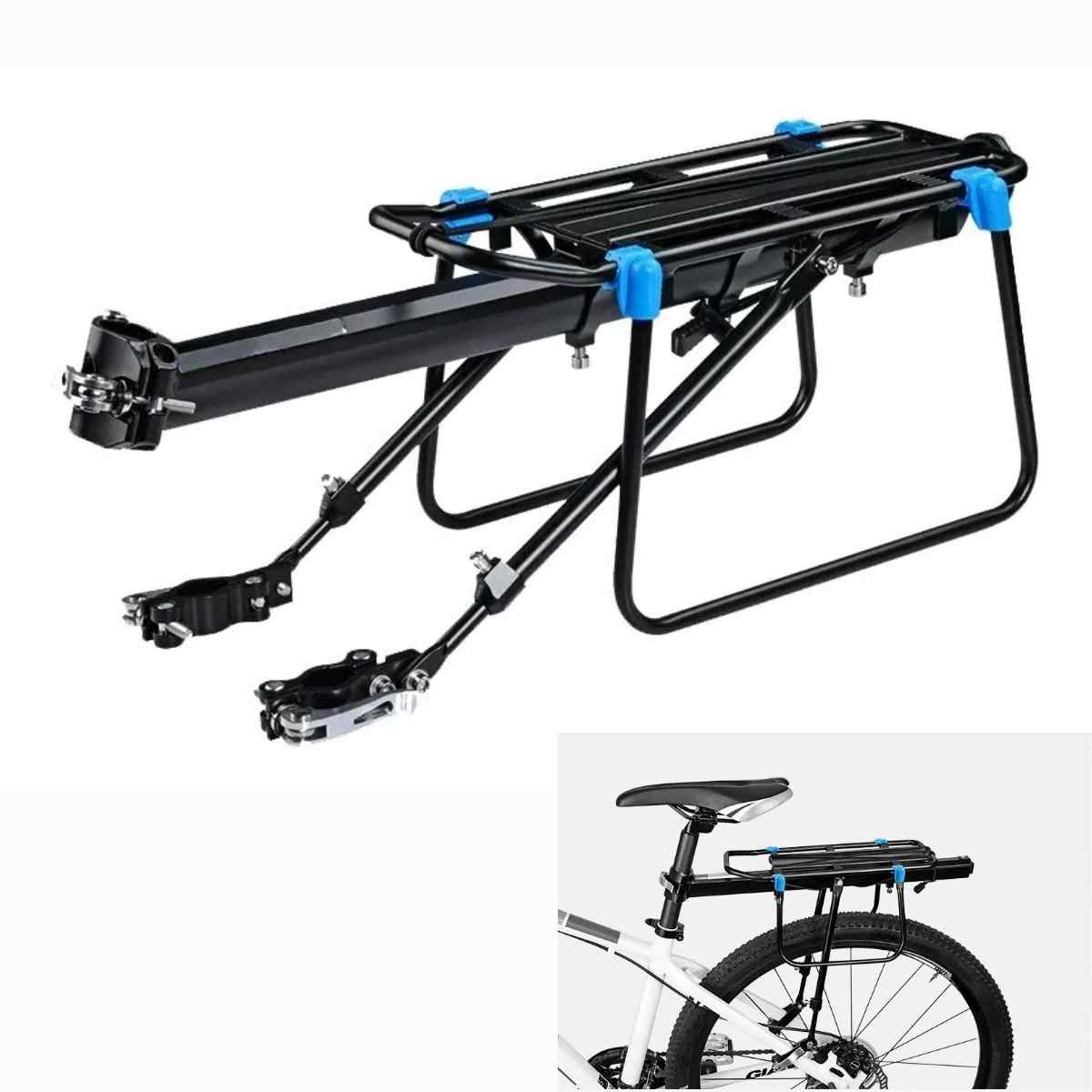 Parrilla Trasera para Bicicleta con Correas Elásticas y Reflector