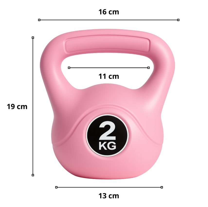 Pesa Rusa Kettlebell 2 kg Vinilo Antideslizante Entrenamiento Funcional Crossfit Fitness - Imagen 2