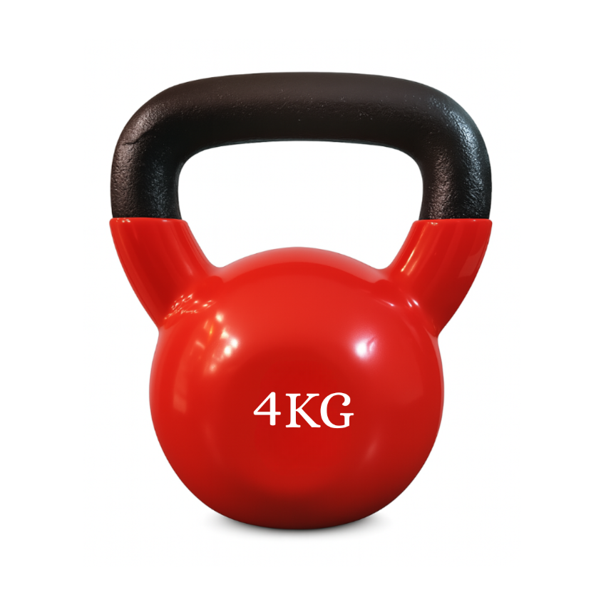 Pesa Rusa Kettlebell 4 kg de Acero con Recubrimiento de Vinilo