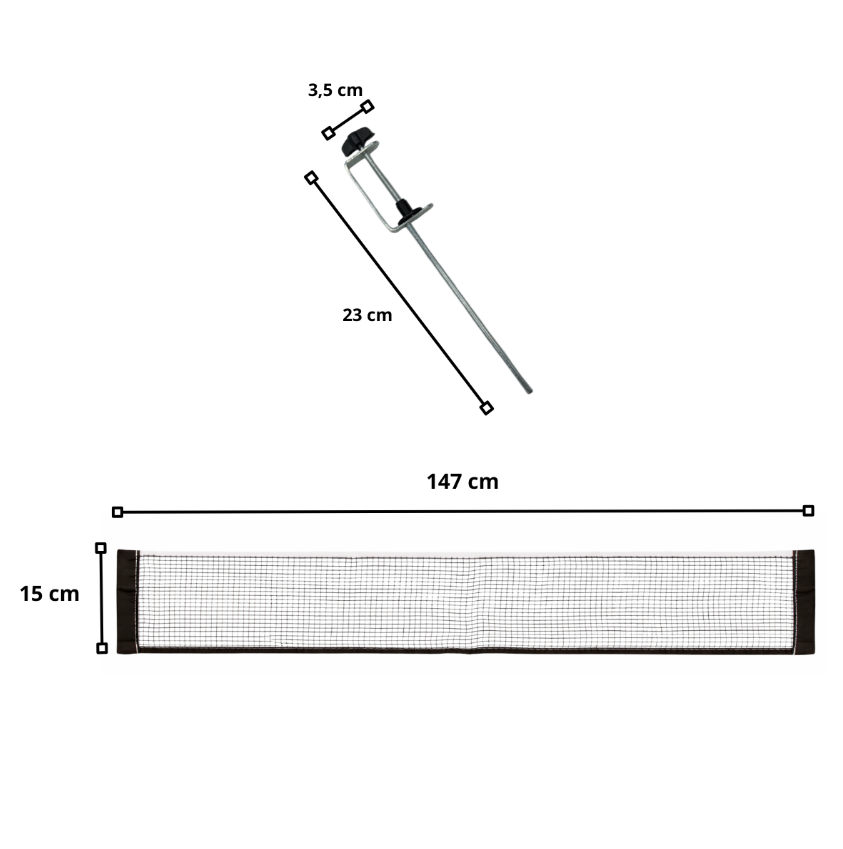 Red de Ping Pong Ajustable 147 cm – Fácil Instalación y Portátil - Imagen 3