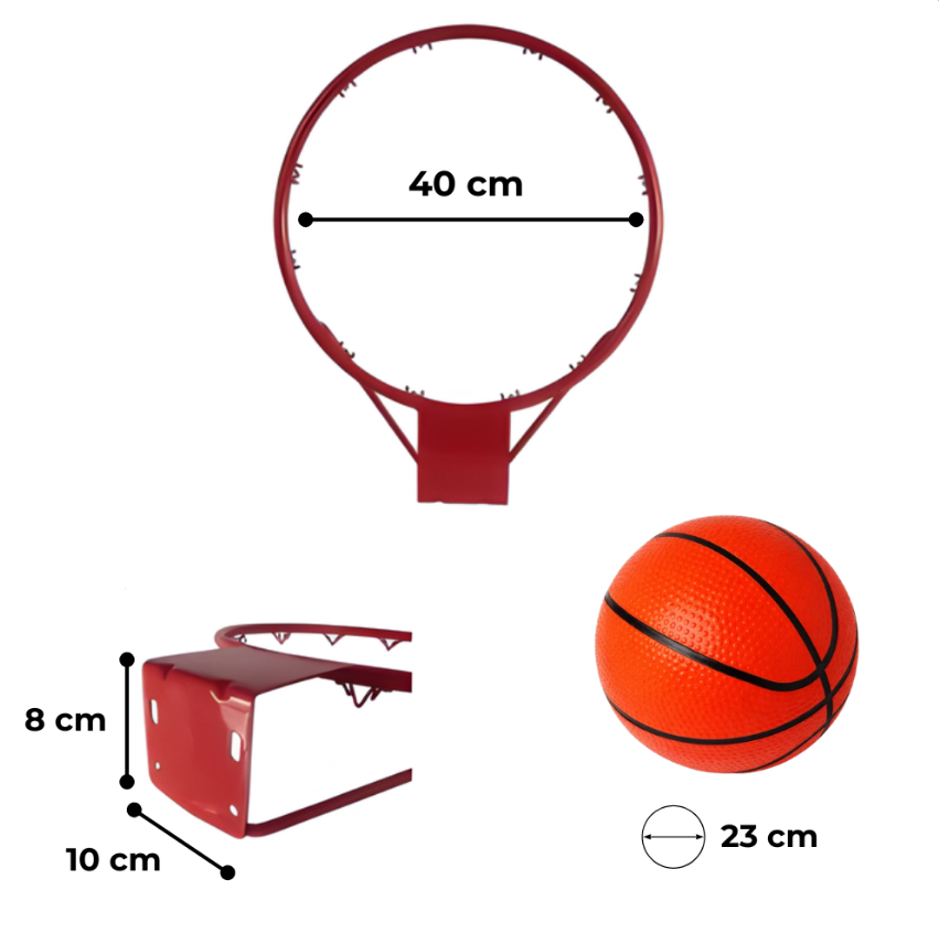 Aro Básquetbol 40 cm Infantil con Pelota y Bomba - Imagen 2